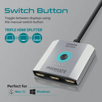 Promate MediaSwitch-H3 three HDMI inputs detail