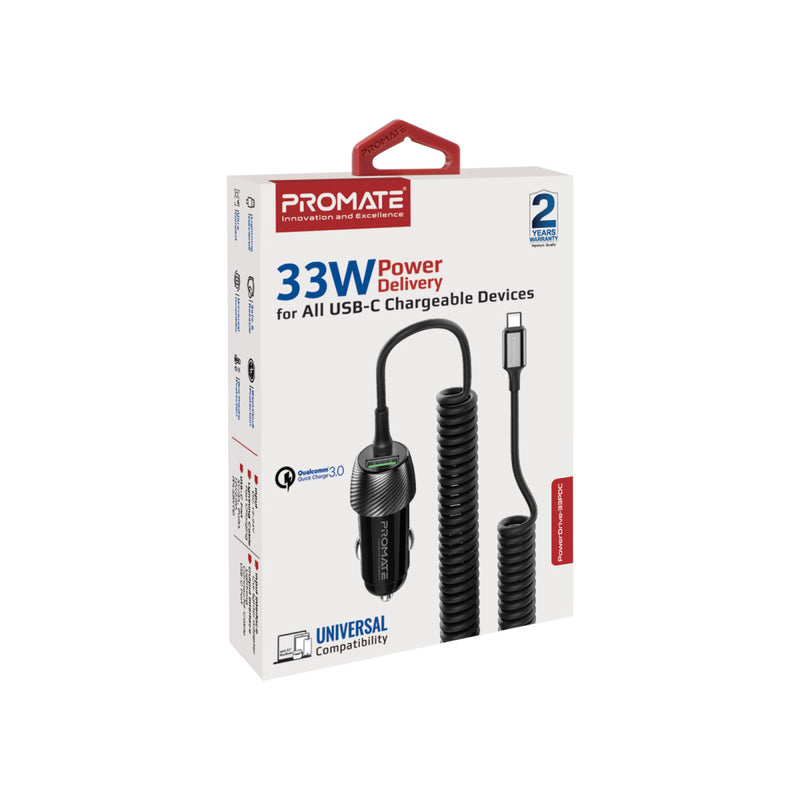 Promate PowerDrive-33PDC شاحن سيارة مدمج أثناء الاستخدام