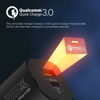 Promate PowerPort-33 Black charging two devices at the same time