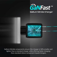 Promate PowerPort-65 شاحن 65 واط - أسود - منفذا USB-C يدعمان Power Delivery