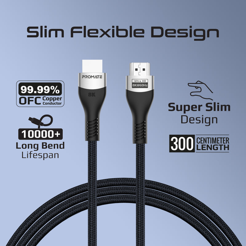 Promate PrimeLink8K-300 cable braid detail
