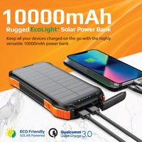 Promate SolarTank-10PDQi Solar Power Bank 10000mAh Wireless LED Torch-Solar Panel