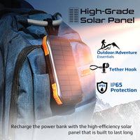 Promate SolarTank-10PDQi Solar Power Bank 10000mAh Wireless LED Torch-LED Light