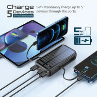Promate SolarTank-20PDCi Solar Power Bank 20000mAh Built-In Cables-Cables