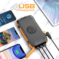Promate SolarTank-20PDQi Solar Power Bank 20000mAh Wireless LED Torch-Angle