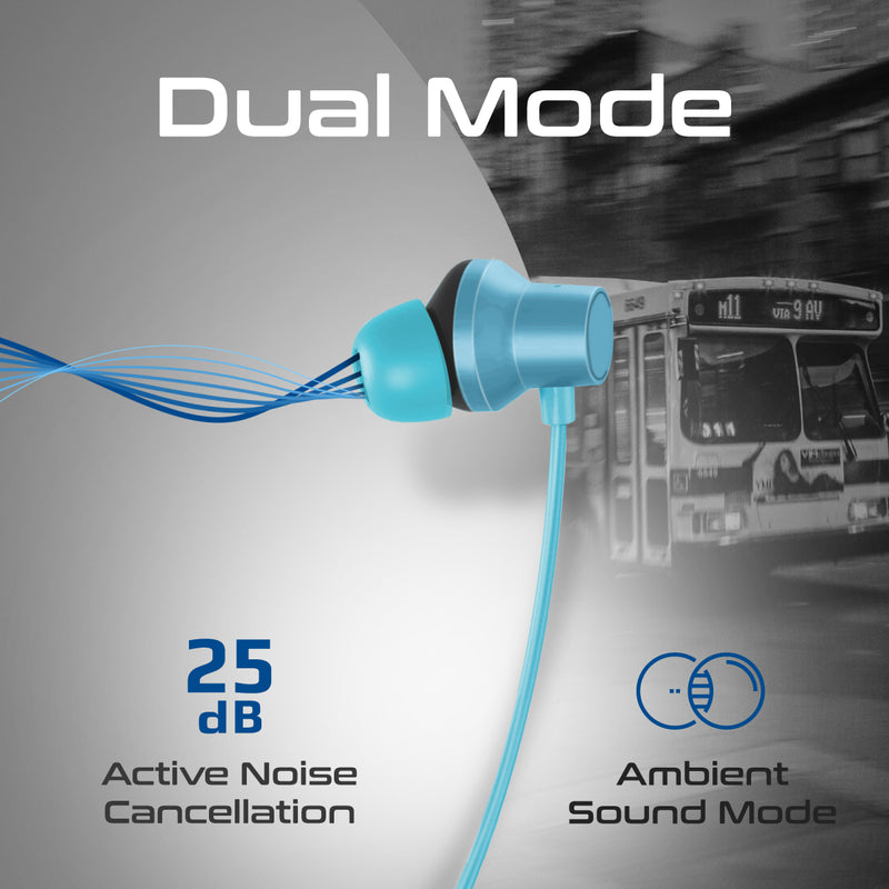 Promate Velcon ANC Neckband Earphones 220mAh Blue-Detail