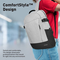 Promate Birger Laptop Backpack 15.6 inch ComfortStyle Grey-Angle