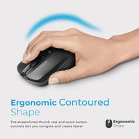 Promate Contour Black wireless mouse - angle view