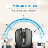 Promate Contour Black mouse thumb rest detail
