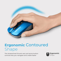 Promate Contour Blue wireless mouse - angle view