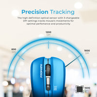 Promate Contour Blue mouse thumb rest detail