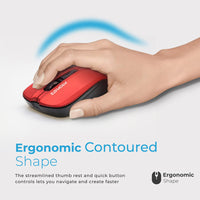 Promate Contour Red wireless mouse - angle view