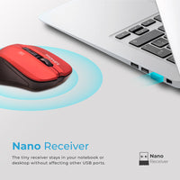 Promate Contour Red mouse quick control buttons detail