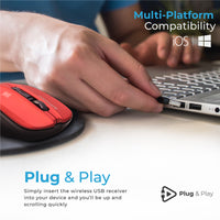 Promate Contour Red mouse USB receiver detail