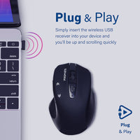 Promate Cursor Black wireless mouse - angle view