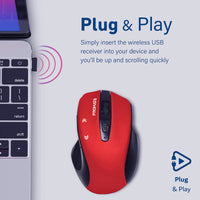 Promate Cursor Red wireless mouse - angle view