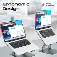 Promate DeskMate-7 laptop stand - angle view