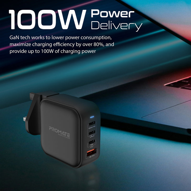 Promate GaNPort4-100PD يشحن أربعة أجهزة بنفس الوقت