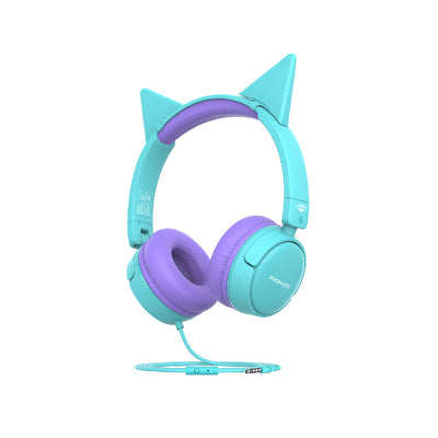 Promate Jewel KidSafe Wired Kids Headset 40mm Aqua-Front