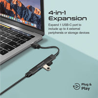 Promate LiteHub-4 Black USB-C hub - angle view
