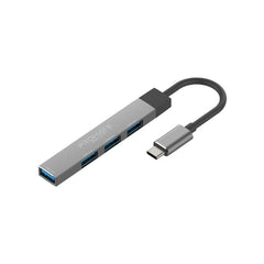 Promate LiteHub-4 Grey 4-in-1 USB-C data hub - main view