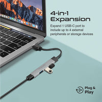 Promate LiteHub-4 Grey USB-C hub - angle view