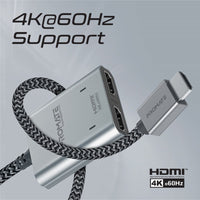 Promate MediaSplit-H2 dual HDMI outputs detail