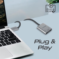 Promate MediaSplit-H2 cable and USB-C power detail