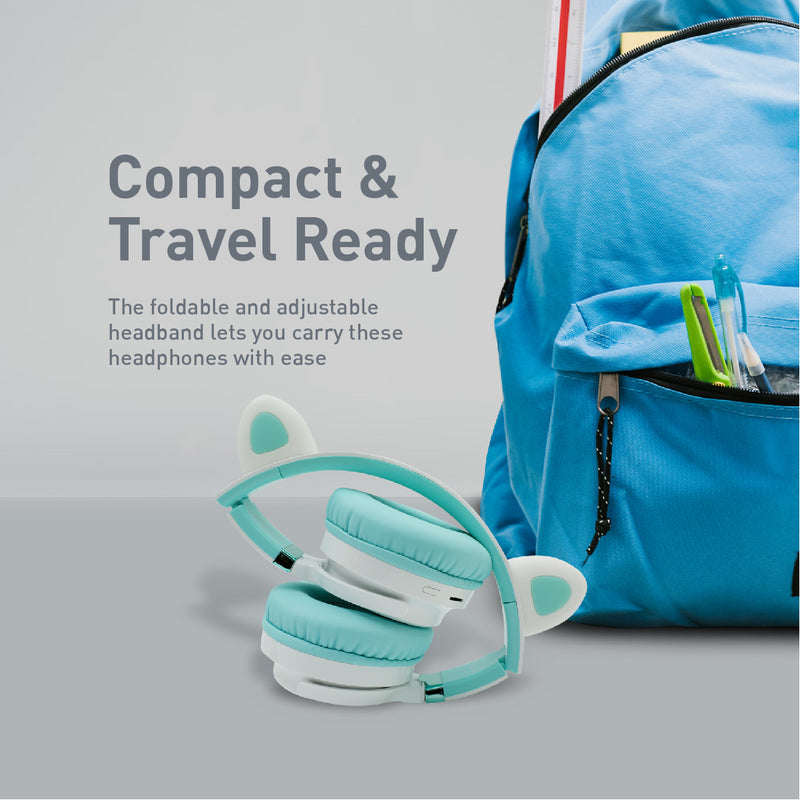 Promate Panda KidSafe Wireless Kids Headset 1000mAh Aqua-Lifestyle