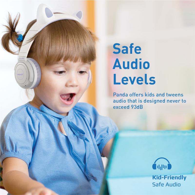 Promate Panda KidSafe Wireless Kids Headset 1000mAh Lilac-Angle