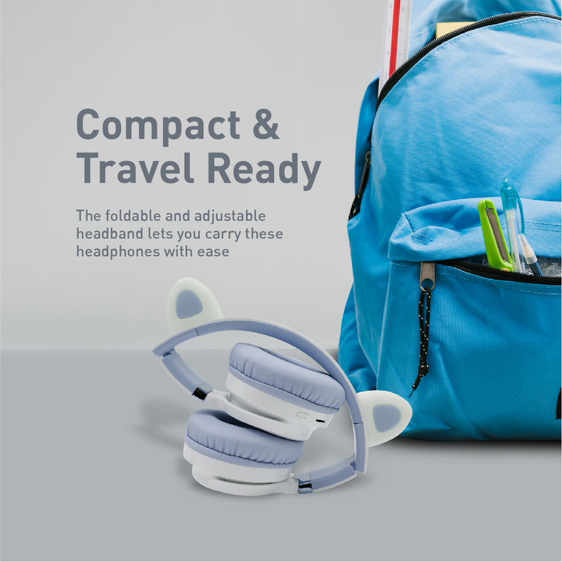 Promate Panda KidSafe Wireless Kids Headset 1000mAh Lilac-Lifestyle