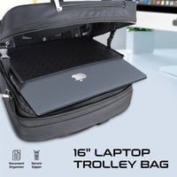 Promate Persona-TR Travel Trolley Bag 16 inch Laptop Black-Angle
