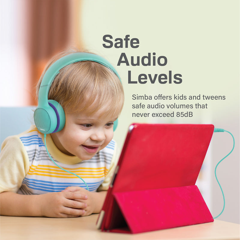 Promate Simba SafeAudio Wired Kids Headset 40mm Emerald-Angle