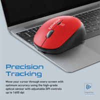 Promate Tracker Red wireless mouse - angle view