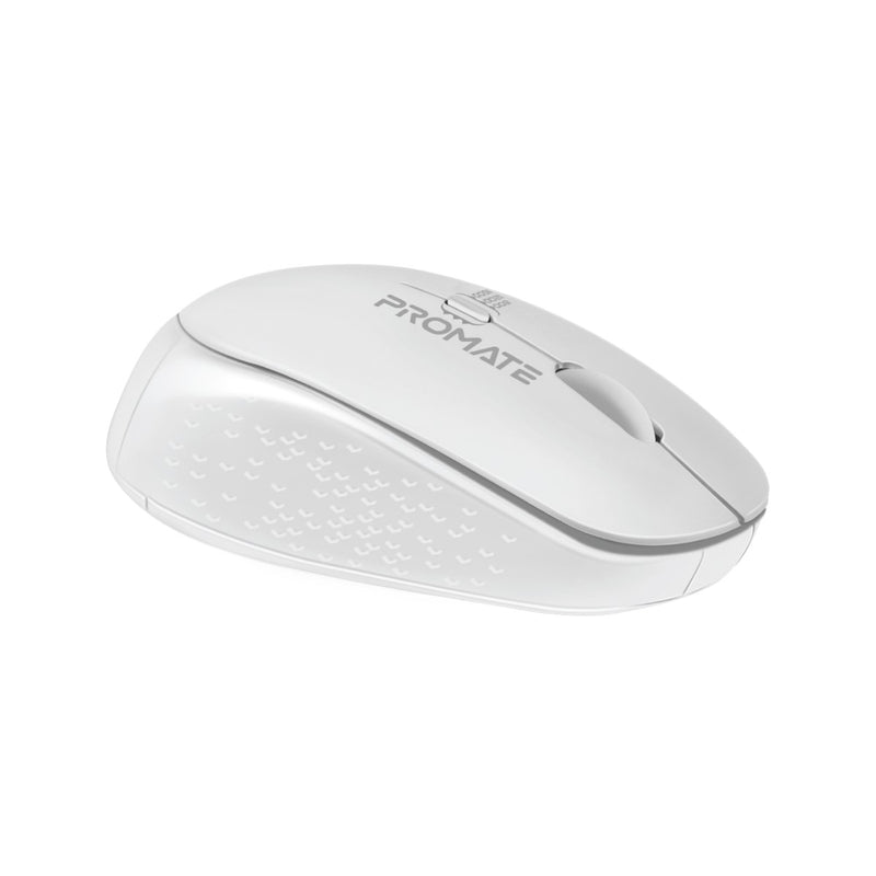 Promate Tracker White MaxComfort ergonomic wireless mouse - main view
