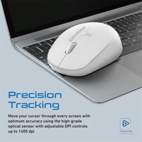 Promate Tracker White wireless mouse - angle view