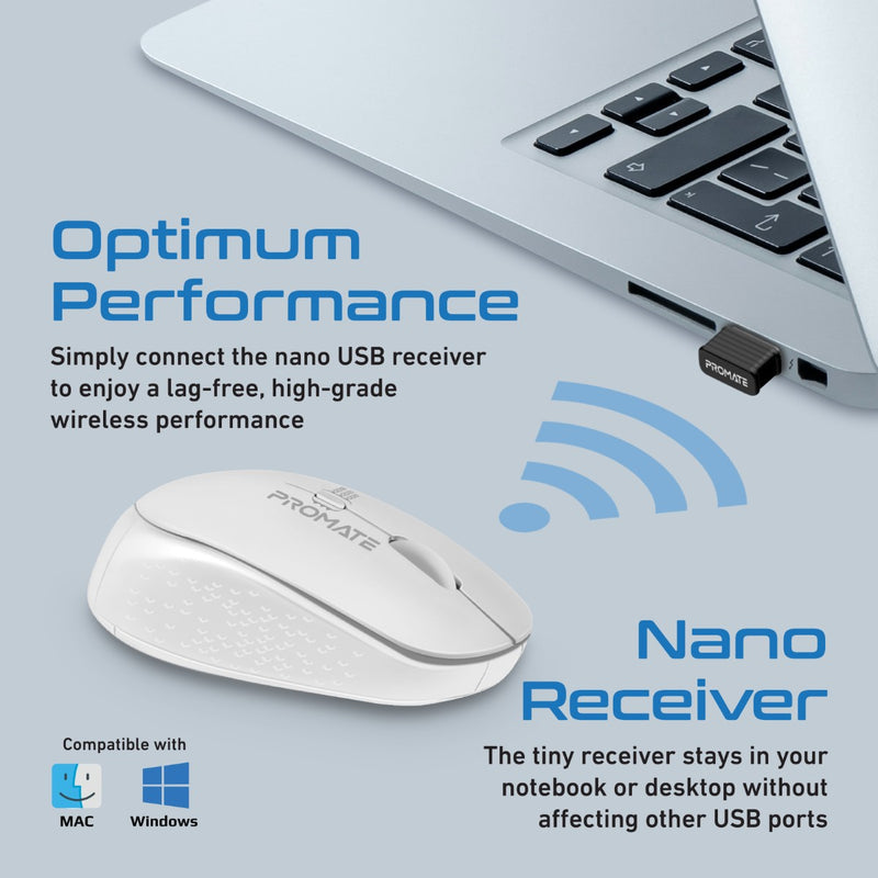 Promate Tracker White mouse USB receiver detail