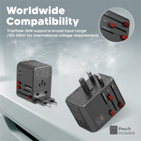 Promate TripMate-36W قابس منزلق يتوافق مع 150 دولة