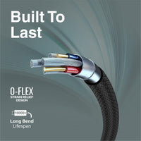 Promate XCord-AC Black flexible TPE cable bend detail