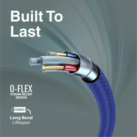 Promate XCord-AC Navy flexible TPE cable bend detail