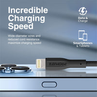 Promate XCord-Ai Black Lightning connector close-up