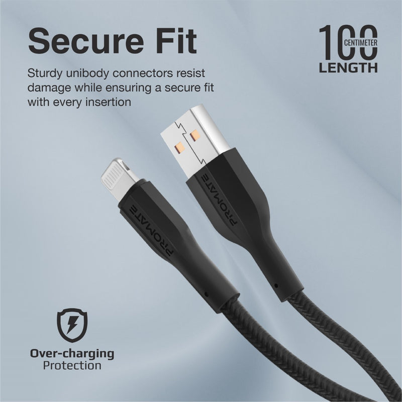 Promate XCord-Ai Black four-core copper wire construction detail