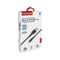 Promate XCord-Ai Black high tensile strength 1m Apple cable