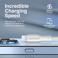 Promate XCord-Ai White Lightning connector close-up