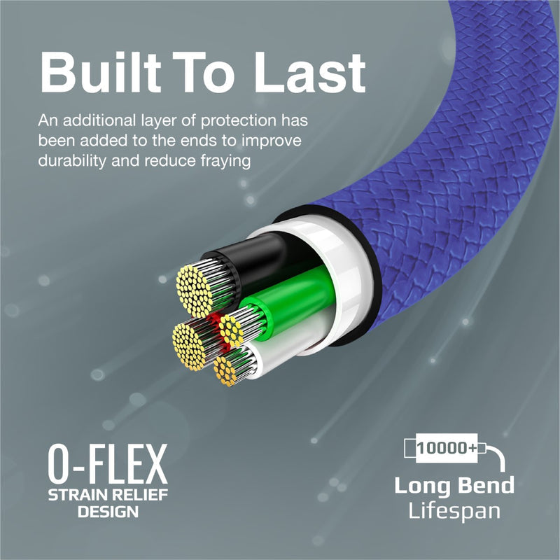 Promate XCord-CC Navy high tensile strength TPE cable detail