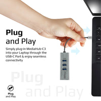 Promate MediaHub-C3 ports layout detail