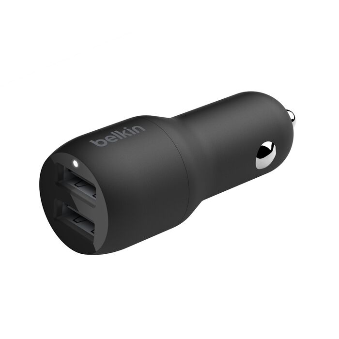 شاحن سيارة بيلكن BoostCharge بمنفذي يو اس بي اي وبقدرة شحن 24 واط | Belkin BoostCharge Dual USB-A Car Charger 24W