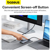 Baseus Hub Metal Gleam Series II 6 in 1 Type-C HUB HDMI 4K60HZ RJ45 Space Grey - هاب بيسوس 6 في 1 تايب سي