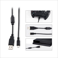 كابل شحن ومزامنة USB لأذرع PS4 Xbox PC - 2 متر - أسود | PS4 Xbox PC Controller USB Charging & Sync Cable - 2M - Black