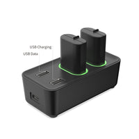 Dual Charging Dock for Xbox Series/One Controllers - Two 800mAh Batteries - LED Indicators - USB-C | قاعدة شحن مزدوجة لوحدات تحكم اكس بوكس سيريس/ون - بطاريتين 800 ملي امبير - مؤشرات LED - شحن USB-C